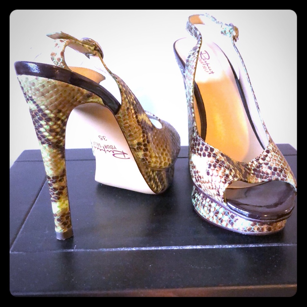 Snake skin leather heels